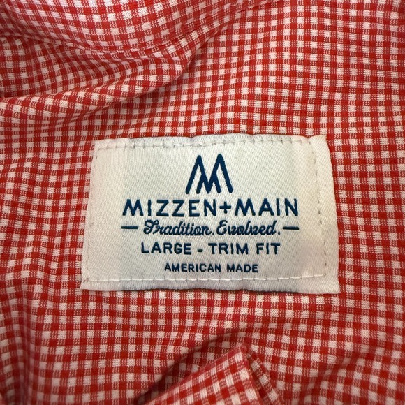 Mizzen+Main Mens Large Long Sleeve Shirt Trim Fit Classic Button Down Casual - Picture 3 of 9